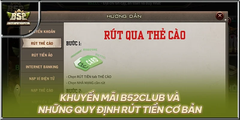 Khuyến mãi B52CLUB và những quy định rút tiền cơ bản