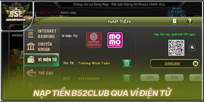 Nạp tiền B52CLUB qua ví điện tử