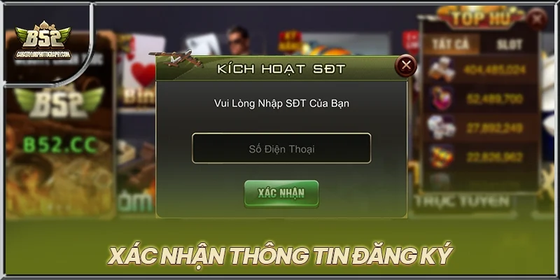 Xác nhận thông tin đăng ký